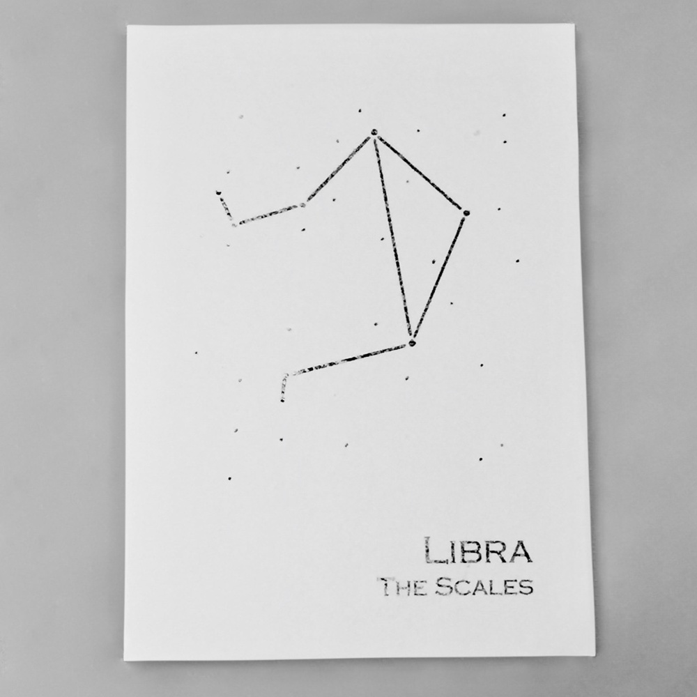 Libra Constellation Zodiac Art Print / Gold Foil